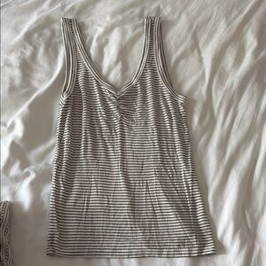 American Eagle Outfitters Black and White Striped Tank Top